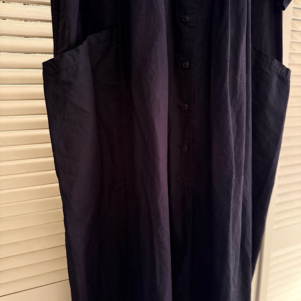 Casey Casey women’s navy oversized button down dress with collar - Picture 4 of 5
